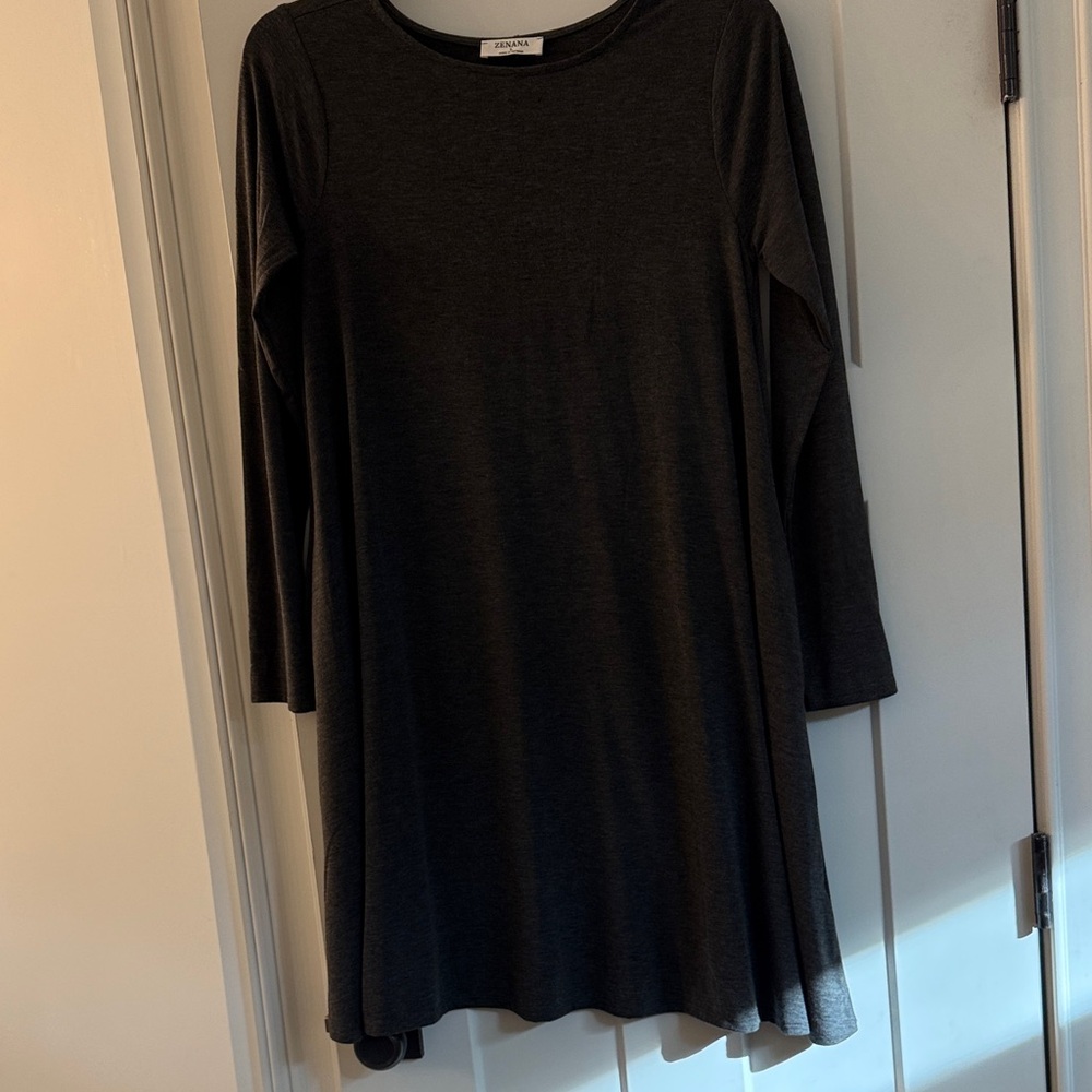 Zenana Outfitters Charcoal Gray Dress